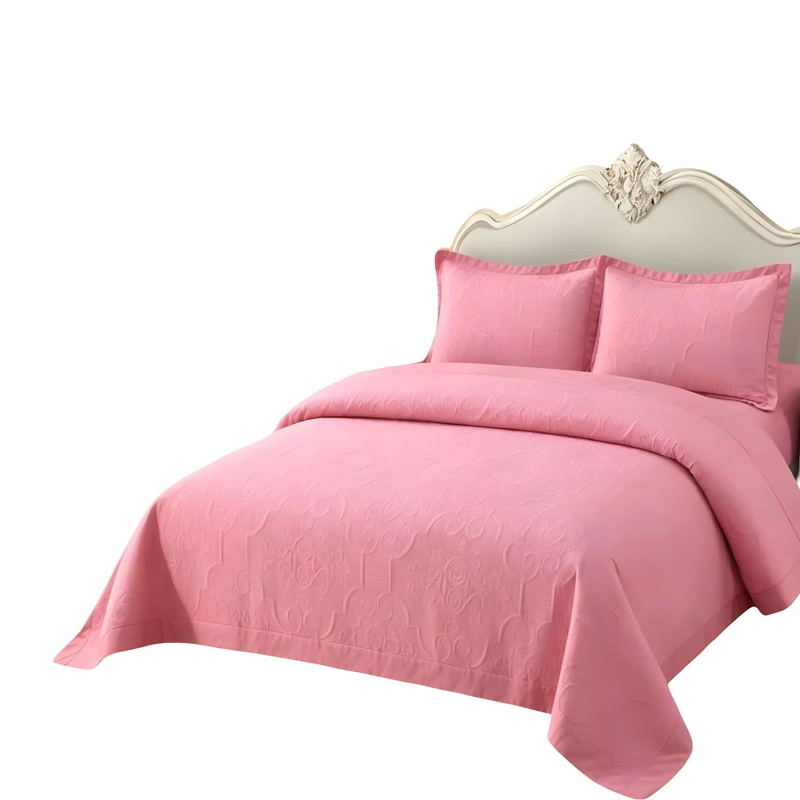 CUBRECAMA DE VERANO CON TEXTURA 1,5 PLAZA COLOR ROSADO - 4