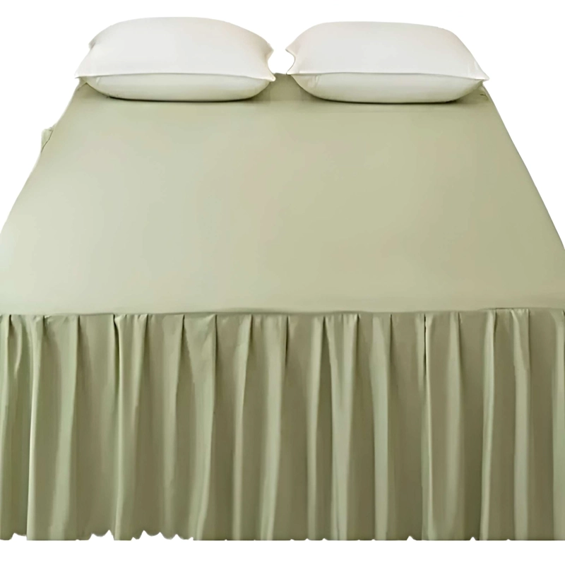 FALDON ELEGANTE DE CAMA SIN FUNDA KING VERDE OLIVA - 3