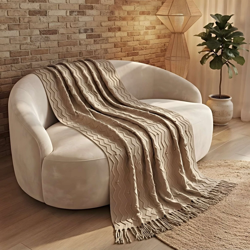 MANTA DECORATIVA CON DISEÑO LINEAS ZIGZAG 127X172 CM M05 - 3