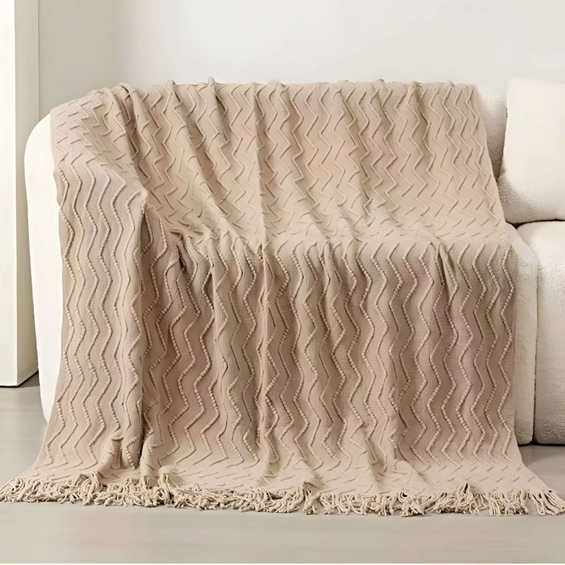 MANTA DECORATIVA CON DISEÑO LINEAS ZIGZAG 127X172 CM M05 - 4