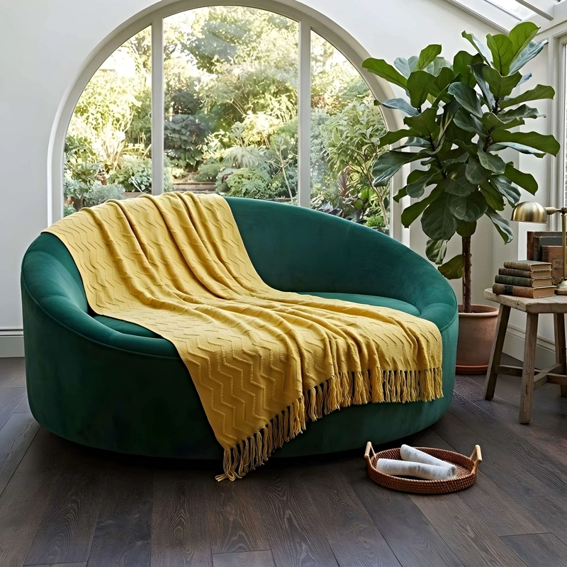 MANTA DECORATIVA CON DISEÑO LINEAS ZIGZAG 127X172 CM M02 - 3