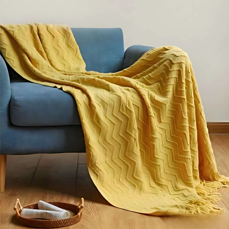 MANTA DECORATIVA CON DISEÑO LINEAS ZIGZAG 127X172 CM M02 - 4