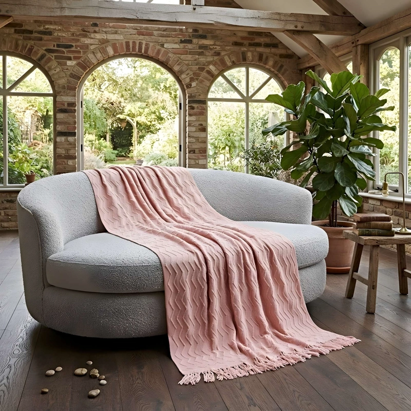 MANTA DECORATIVA CON DISEÑO LINEAS ZIGZAG 127X172 CM M04 - 3