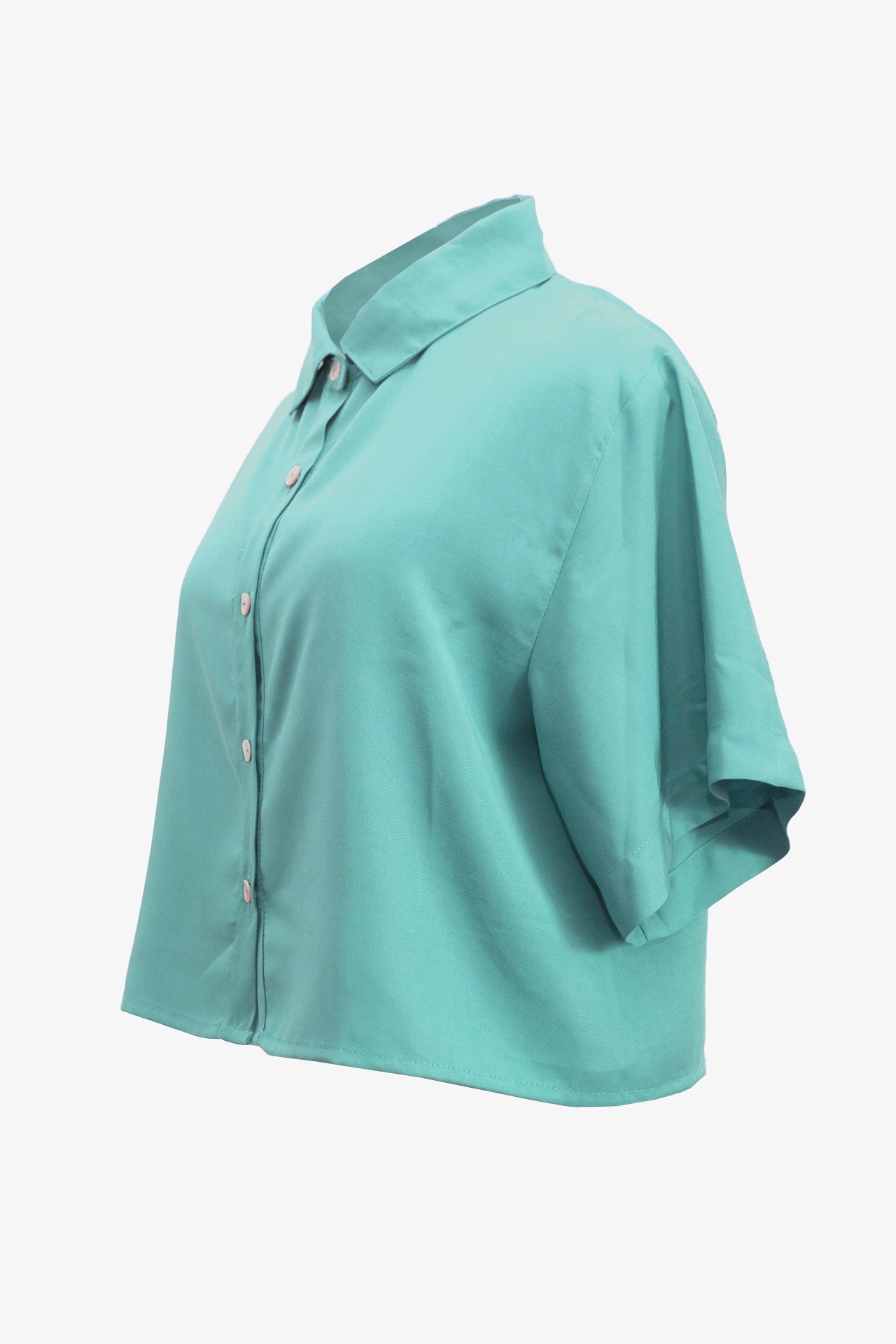 CAMISA CROP TENCEL™ VERDE AGUA - 1