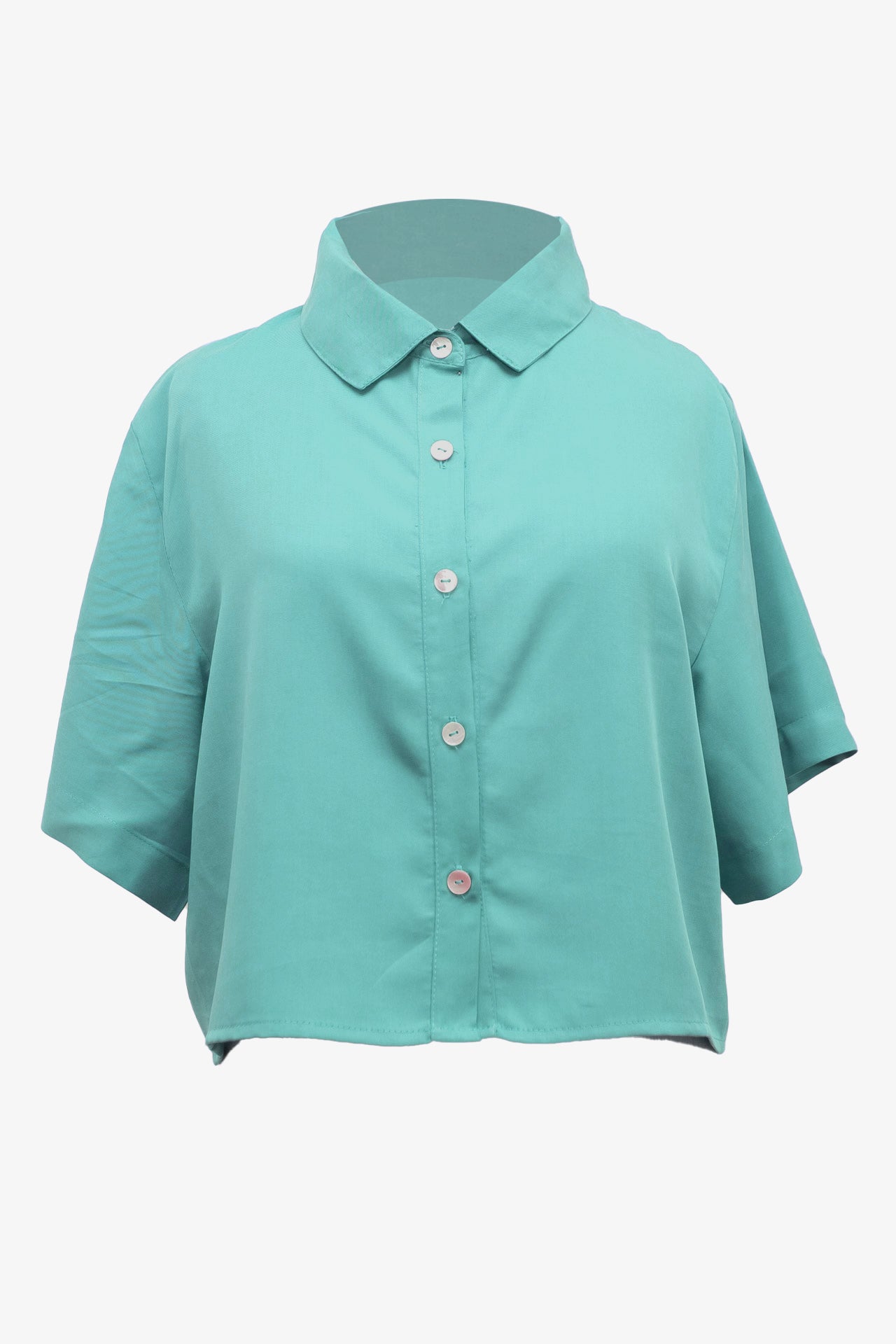 CAMISA CROP TENCEL™ VERDE AGUA - 3
