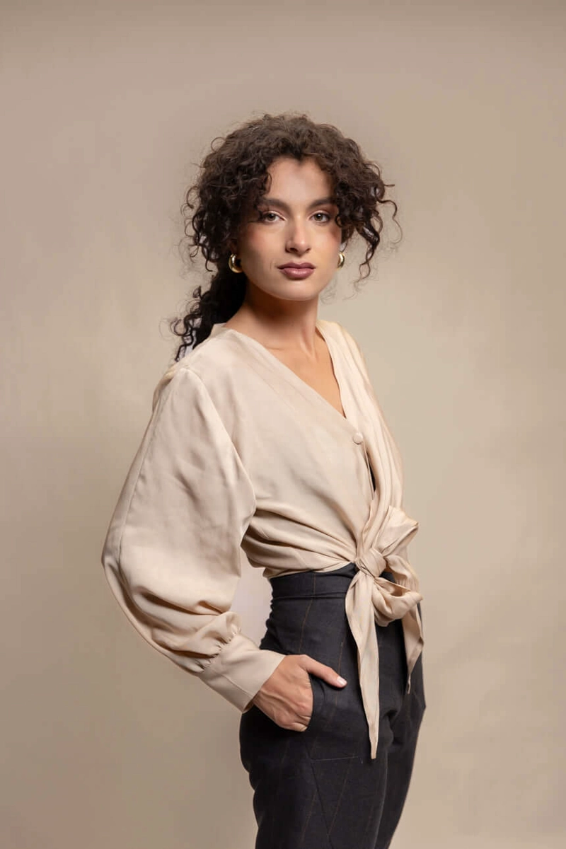 BLUSON DE VALLE TENCEL BEIGE - 1