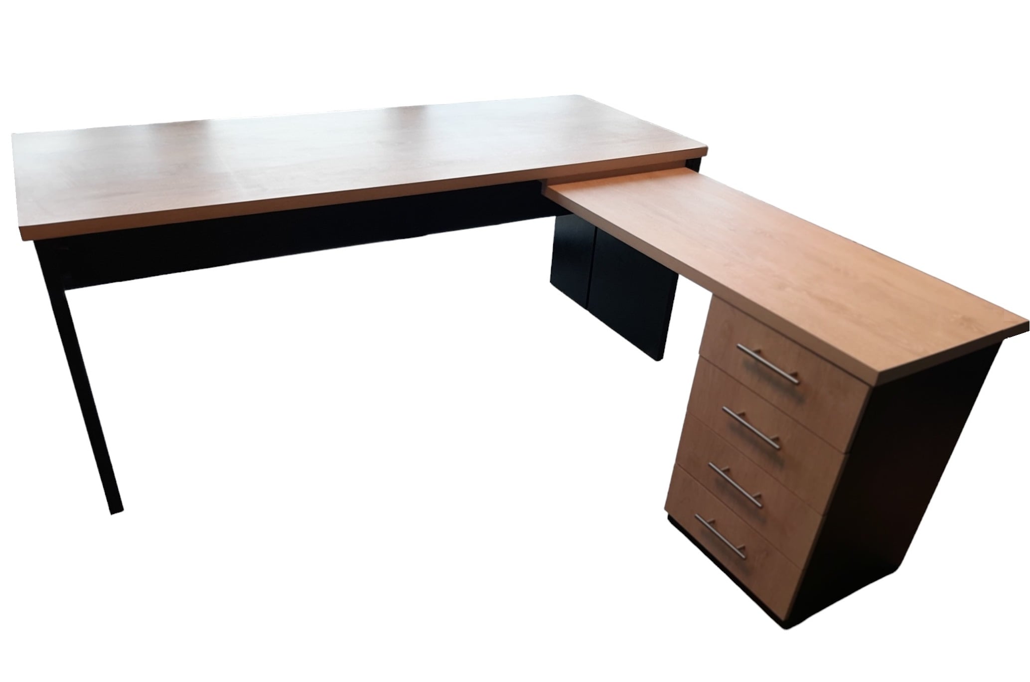 ESCRITORIO EN L , DAVINCI. CUBIERTA PRINCIPAL 180X70 Y LATERAL 90X45.- CAJONERA DE 4 CAJONES.- - 4