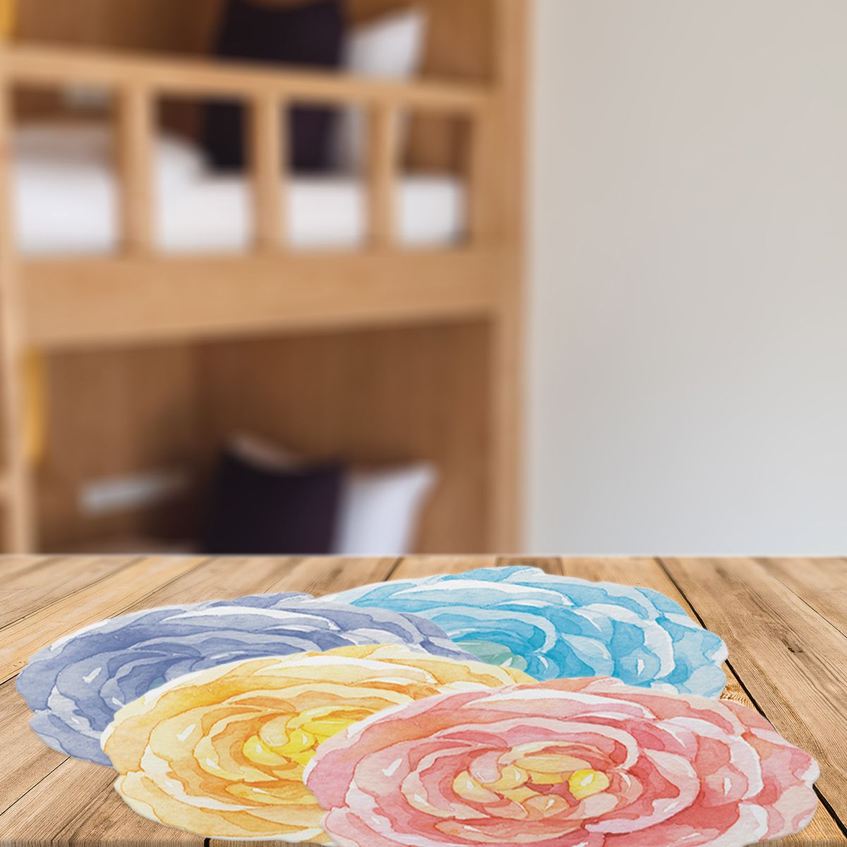SET 6 INDIVIDUALES FLOR TEMPO CARMIN 38X30 CM - 4