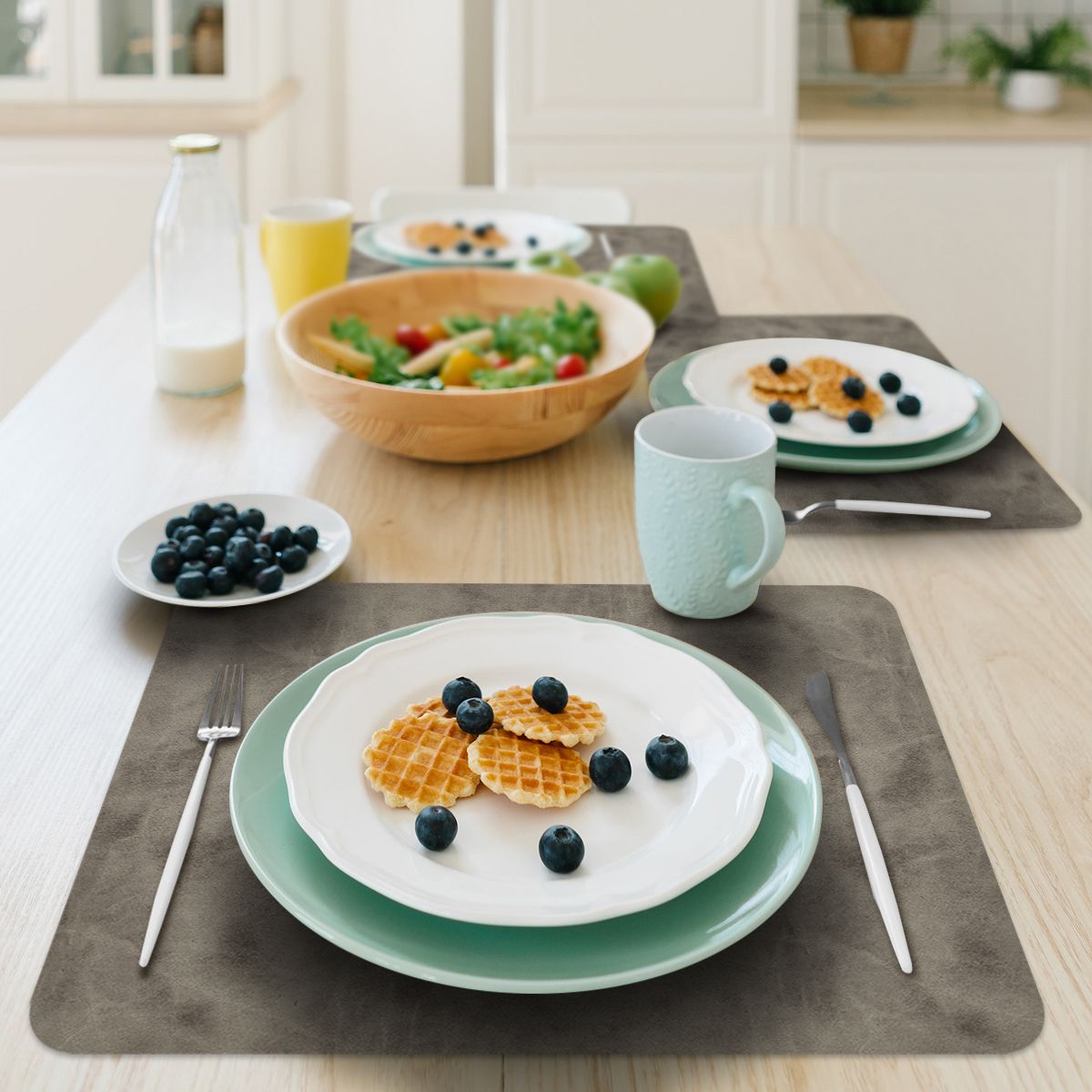 SET 6 INDIVIDUALES GRAY RECTANGULAR - 2