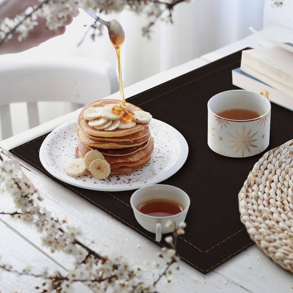SET 4 INDIVIDUALES CAFÉ RECTANGULAR - 4