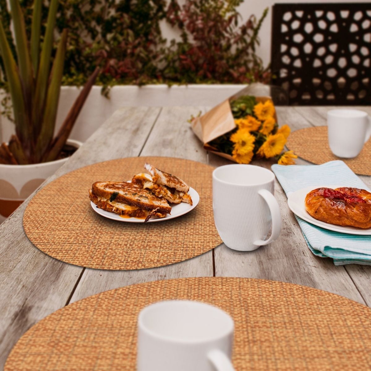 SET 4 INDIVIDUALES LUXE AUTUMN REDONDO - 2