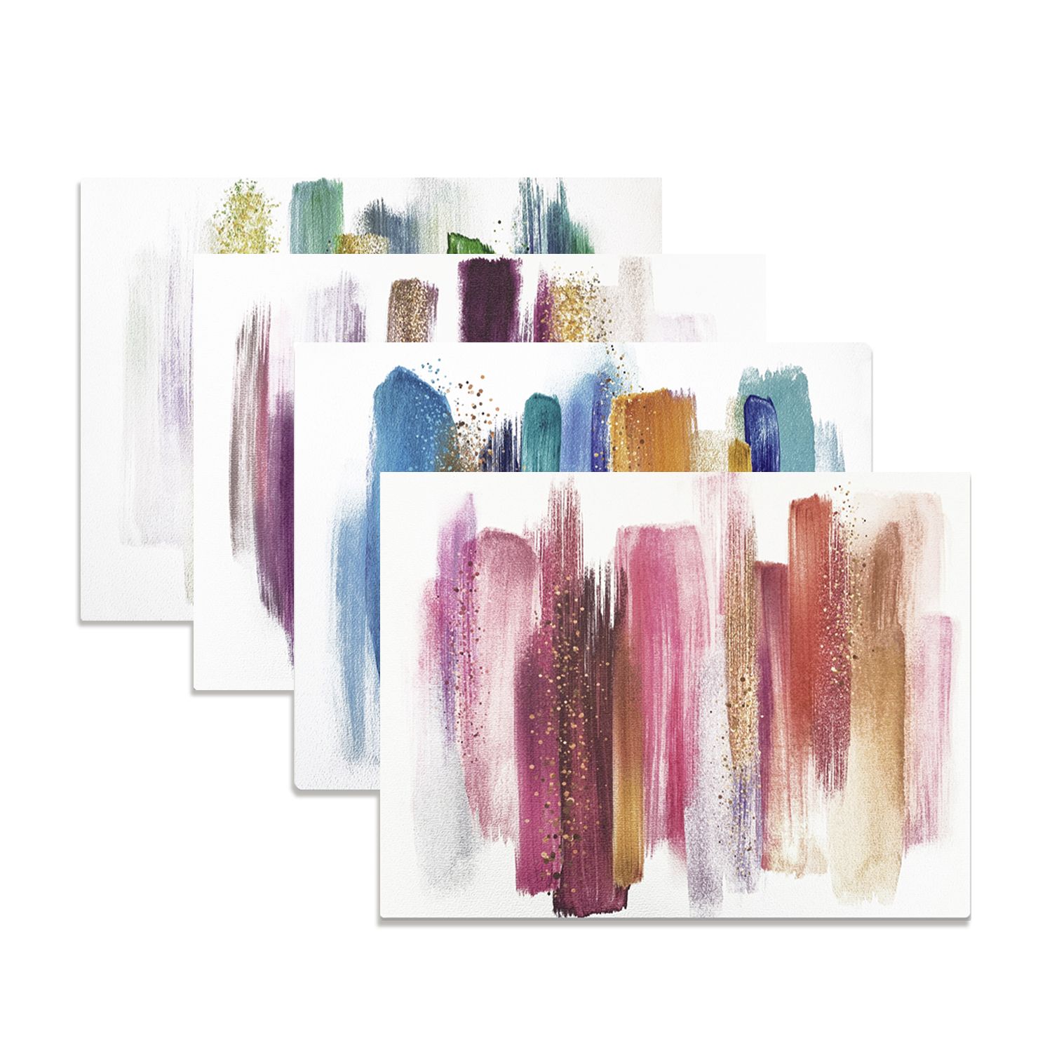 SET 4 INDIVIDUALES PINCELADAS RECTANGULAR - 2