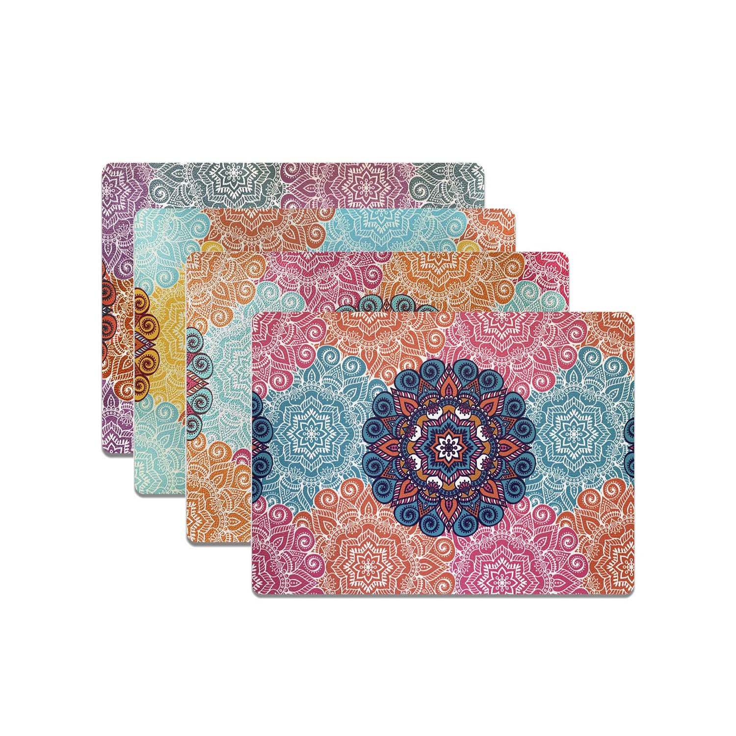 SET 4 INDIVIDUALES MANDALAS RECTANGULAR - 2