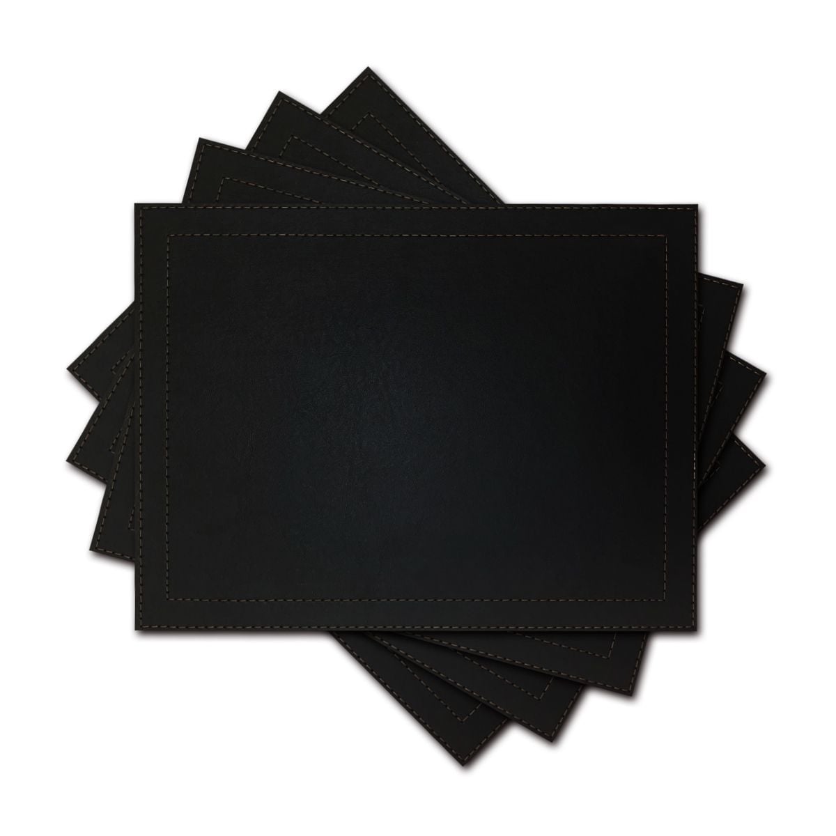 SET 4 INDIVIDUALES NEGRO RECTANGULAR - 2