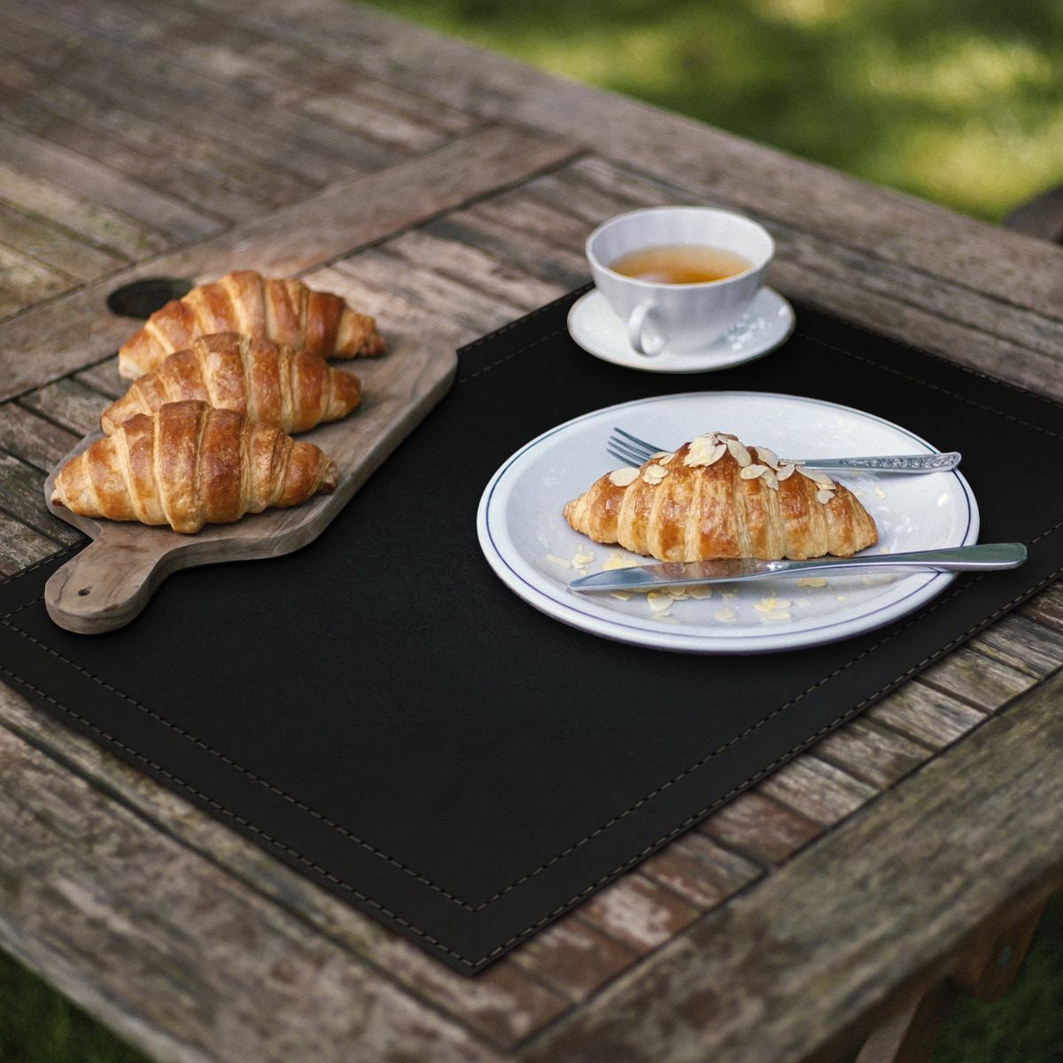 SET 4 INDIVIDUALES NEGRO RECTANGULAR - 4