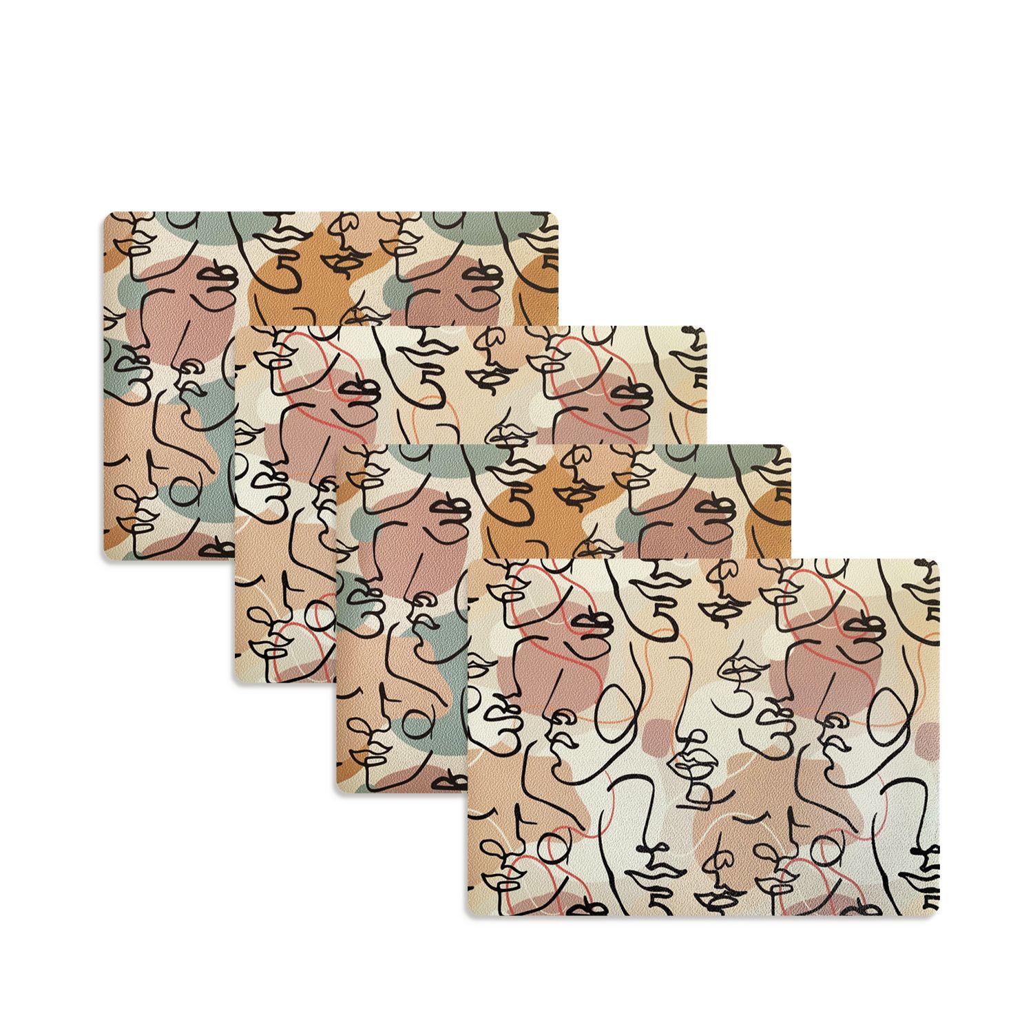 SET 4 INDIVIDUALES CARAS RECTANGULAR - 2