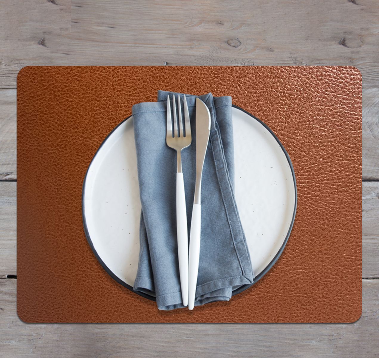 SET DE 8 INDIVIDUALES NOVO CUERO BROWN MARBLE - 3