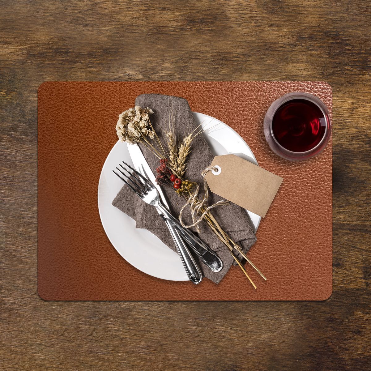 SET DE 8 INDIVIDUALES NOVO CUERO BROWN MARBLE - 4