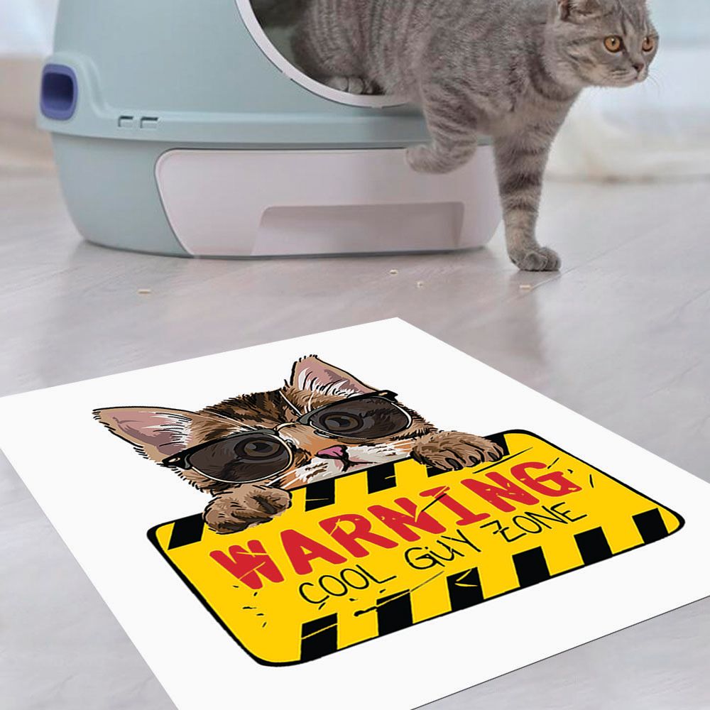 ALFOMBRA VINÍLICA PET WARNING CAT 70X70 CM - 2