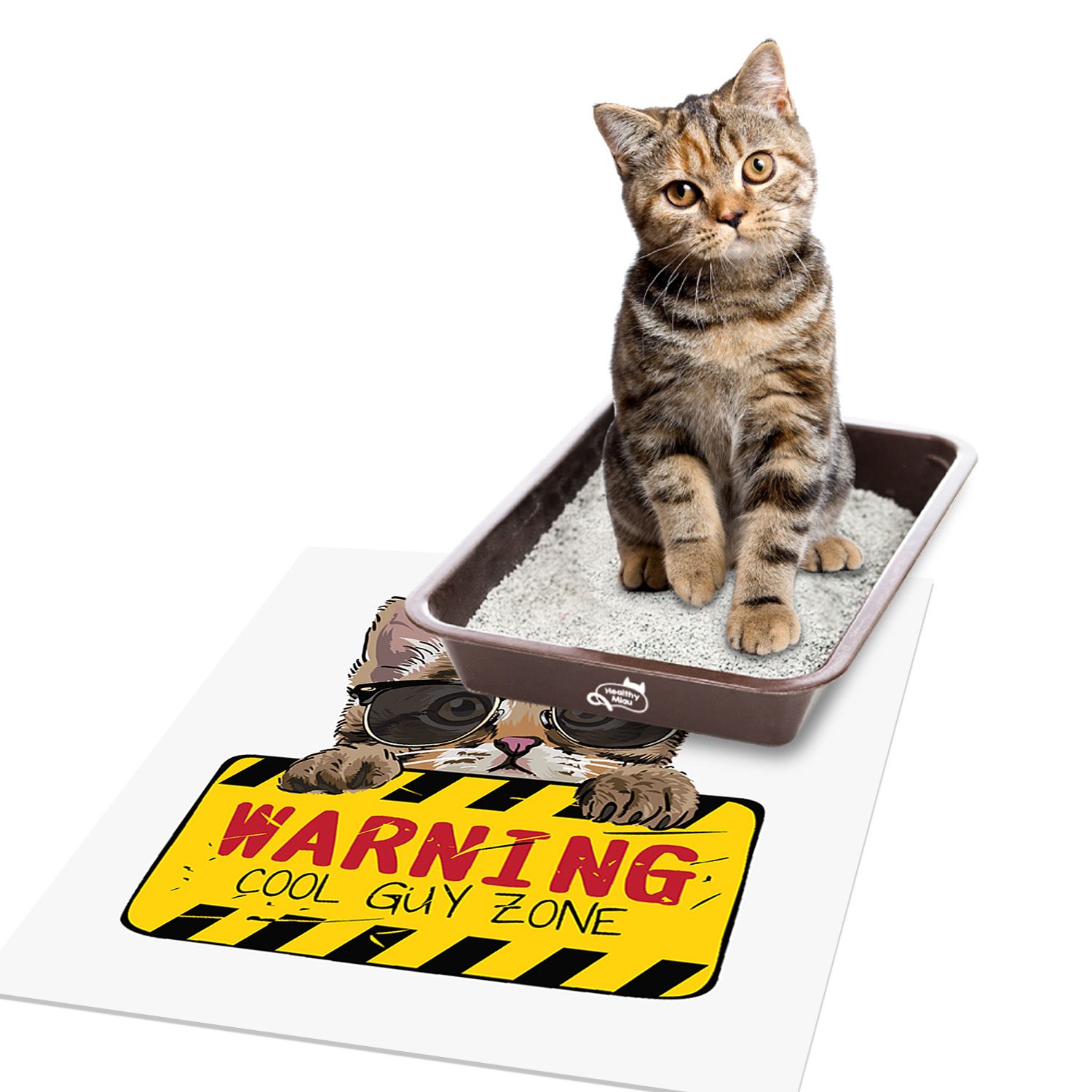ALFOMBRA VINÍLICA PET WARNING CAT 70X70 CM - 3