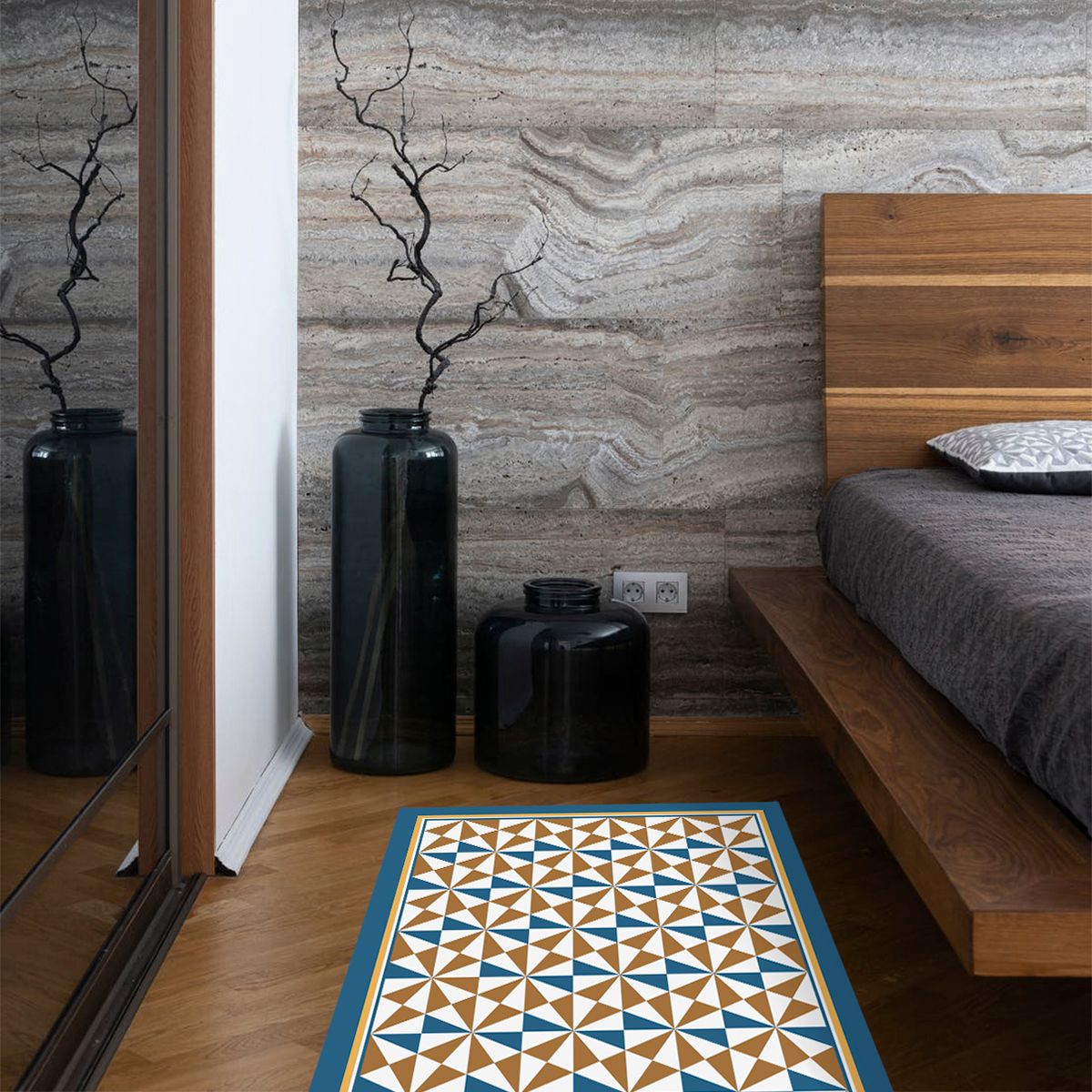 ALFOMBRA VINÍLICA LIVING  PIRÁMIDE OCEAN 70X140 CM - 4