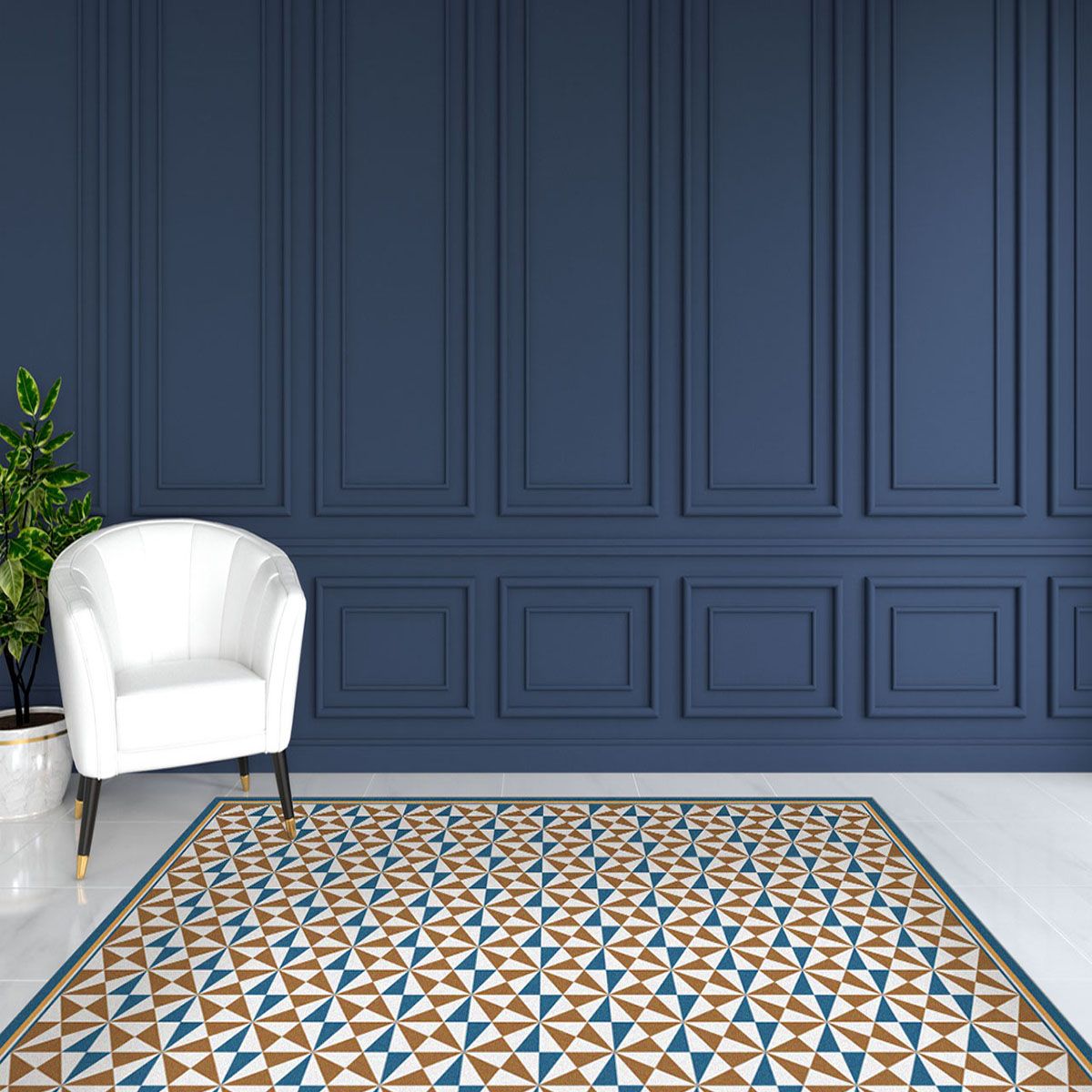 ALFOMBRA VINÍLICA LIVING  PIRÁMIDE OCEAN 70X140 CM - 6
