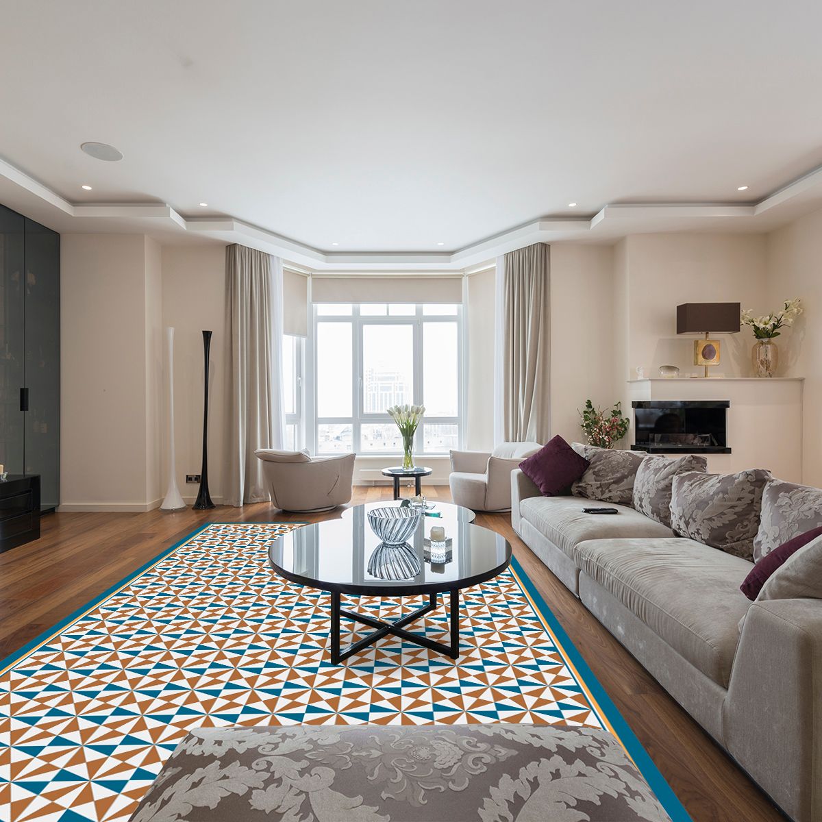 ALFOMBRA VINÍLICA LIVING  PIRÁMIDE OCEAN 70X140 CM - 9