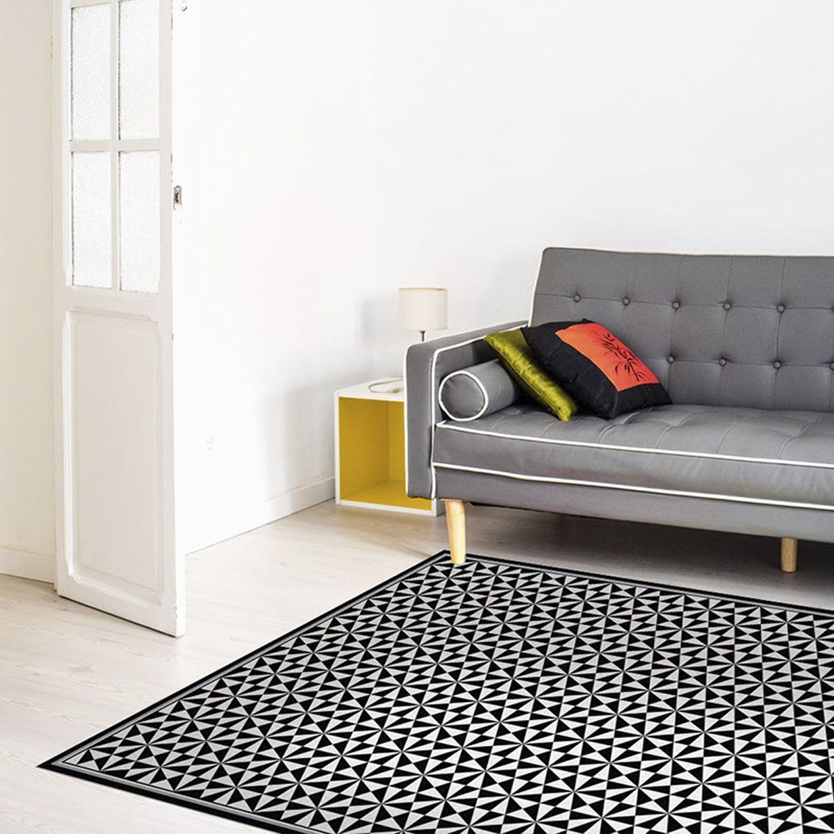 ALFOMBRA VINÍLICA LIVING  PIRÁMIDE BLACK 70X100 CM - 7