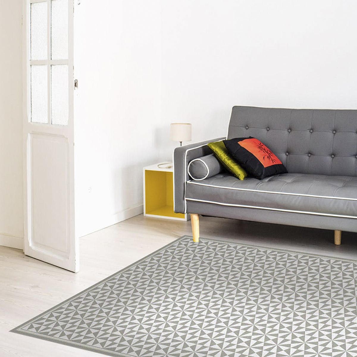 ALFOMBRA VINÍLICA LIVING PIRÁMIDE GREY MIST 70X100 CM - 9