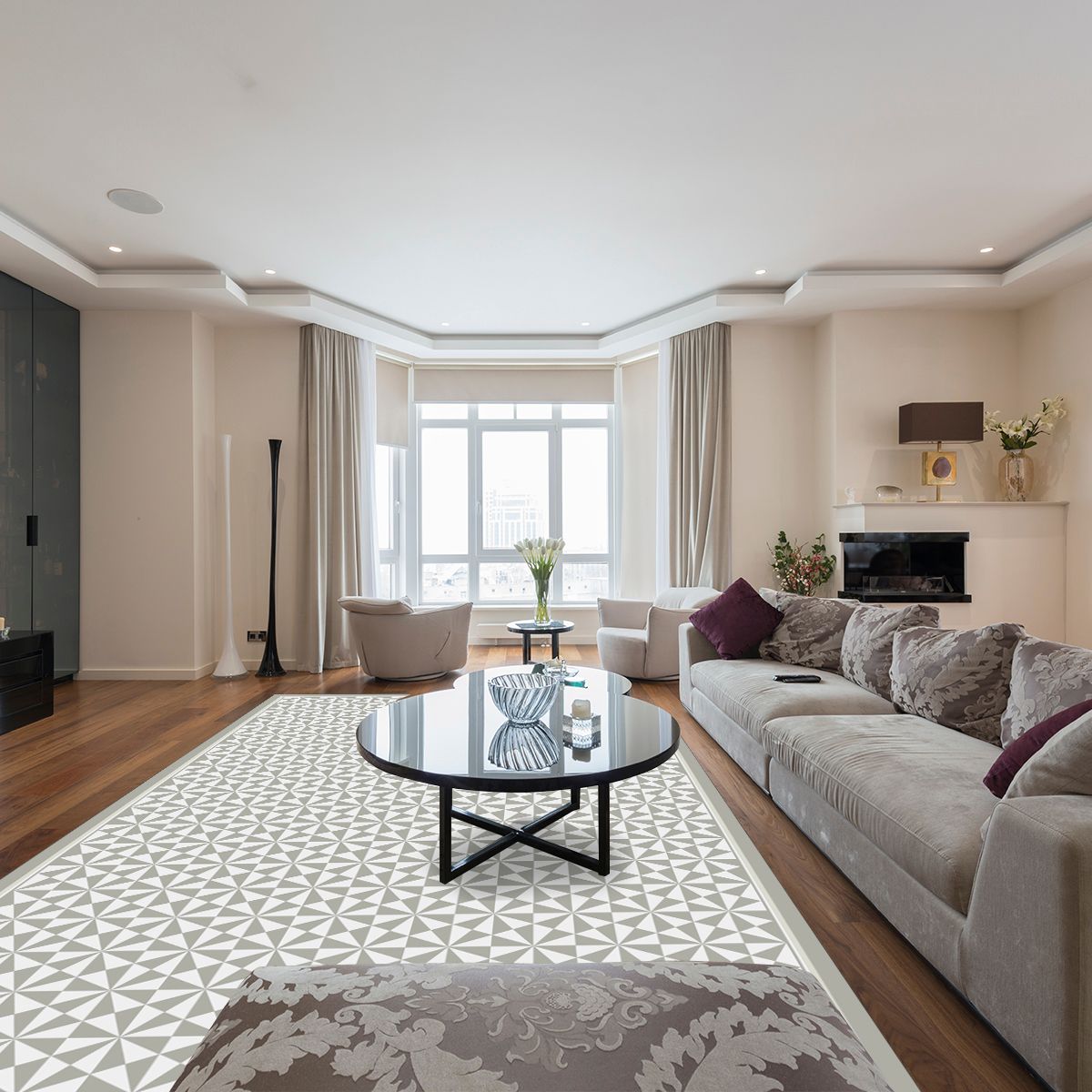 ALFOMBRA VINÍLICA LIVING PIRÁMIDE GREY MIST 70X100 CM - 10