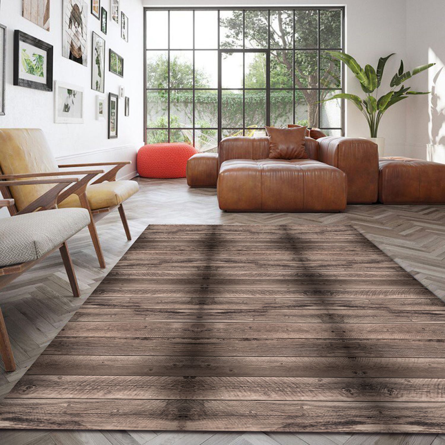 ALFOMBRA VINÍLICA  MADERA RÚSTICA RED GREY 140X180 CM - 9