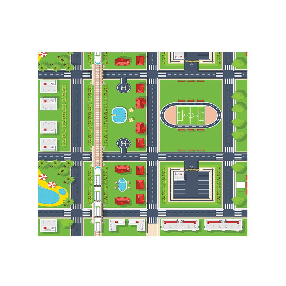 ALFOMBRA VINÍLICA INFANTIL CIUDAD DAVANTI 140X160 CM - 1