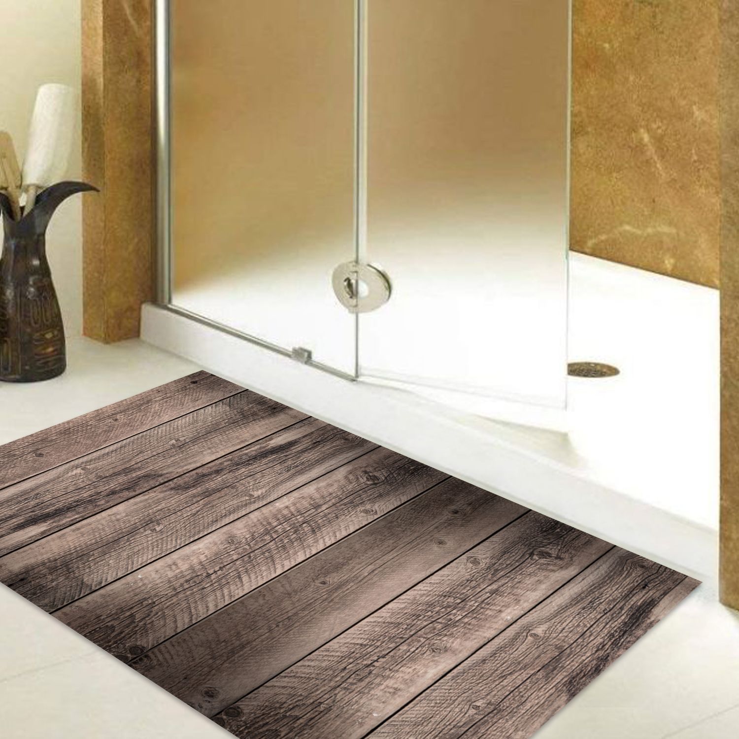 ALFOMBRA VINÍLICA MADERA RÚSTICA RED GREY 140X160 CM - 4