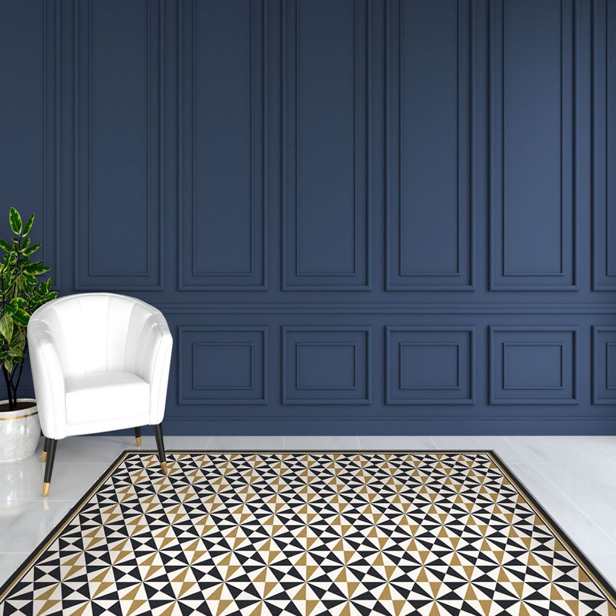ALFOMBRA VINÍLICA LIVING PIRÁMIDE BLACK GOLD 50X70 CM - 8