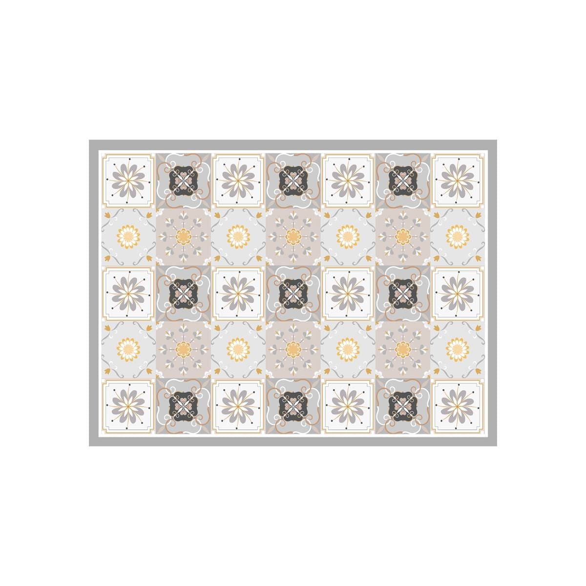 ALFOMBRA VINÍLICA BALDOSA AMARILLA 140X160 CM - 1