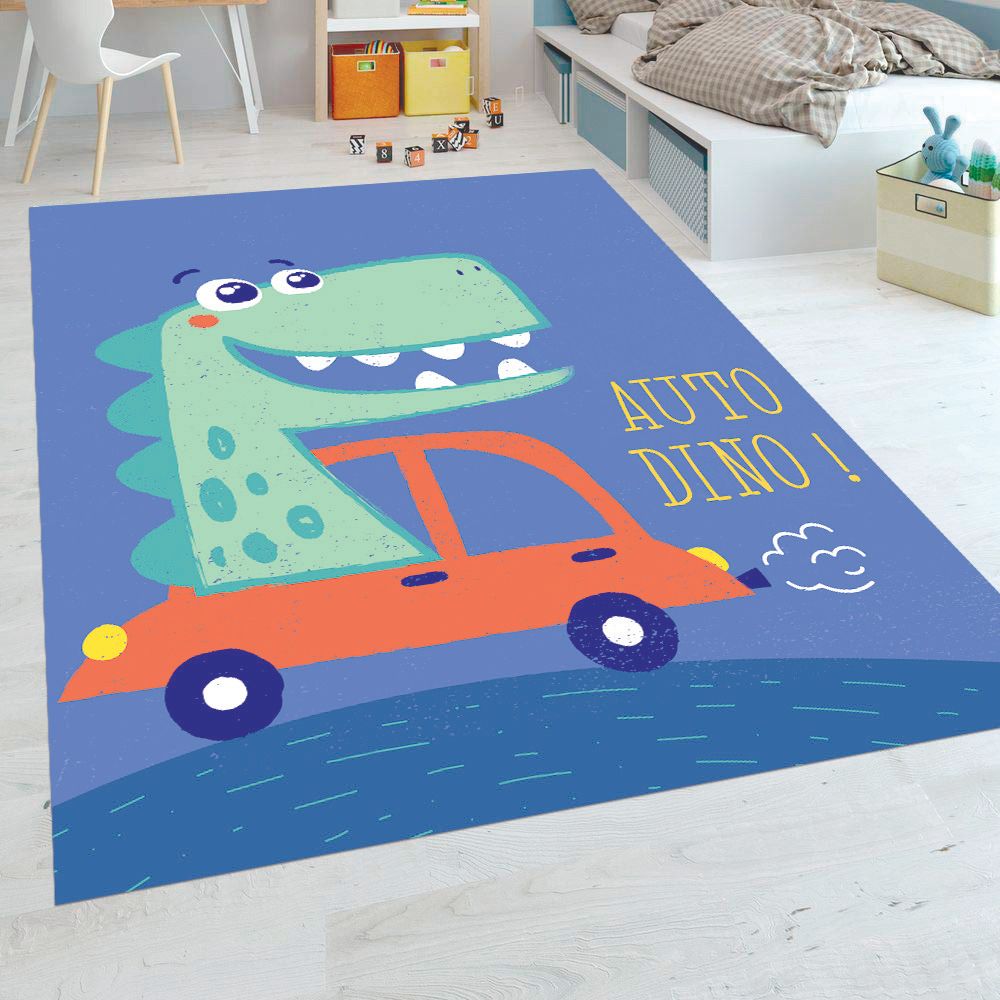 ALFOMBRA VINÍLICA INFANTIL AUTO DINO 110X140 CM - 4