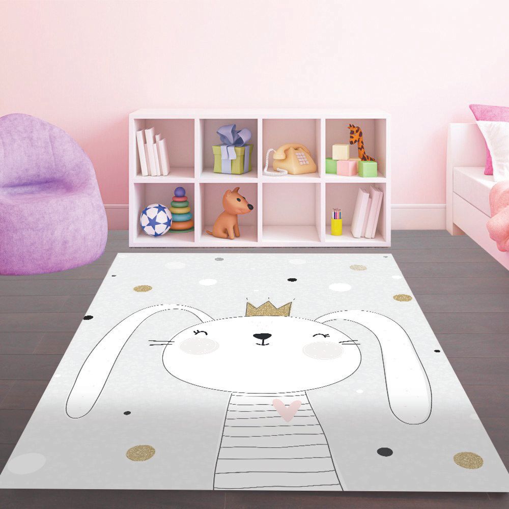 ALFOMBRA VINÍLICA INFANTIL TAN SOLO CONEJA 110X140 CM - 4