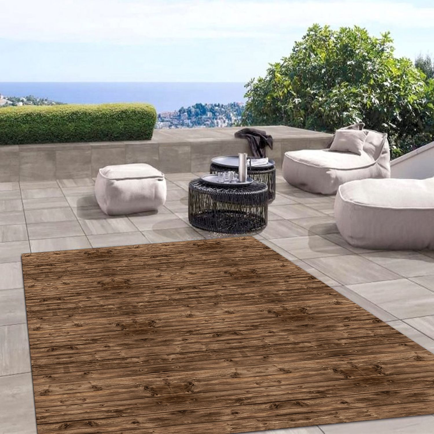ALFOMBRA VINÍLICA MADERA RÚSTICA NOGAL 50X70 CM - 2