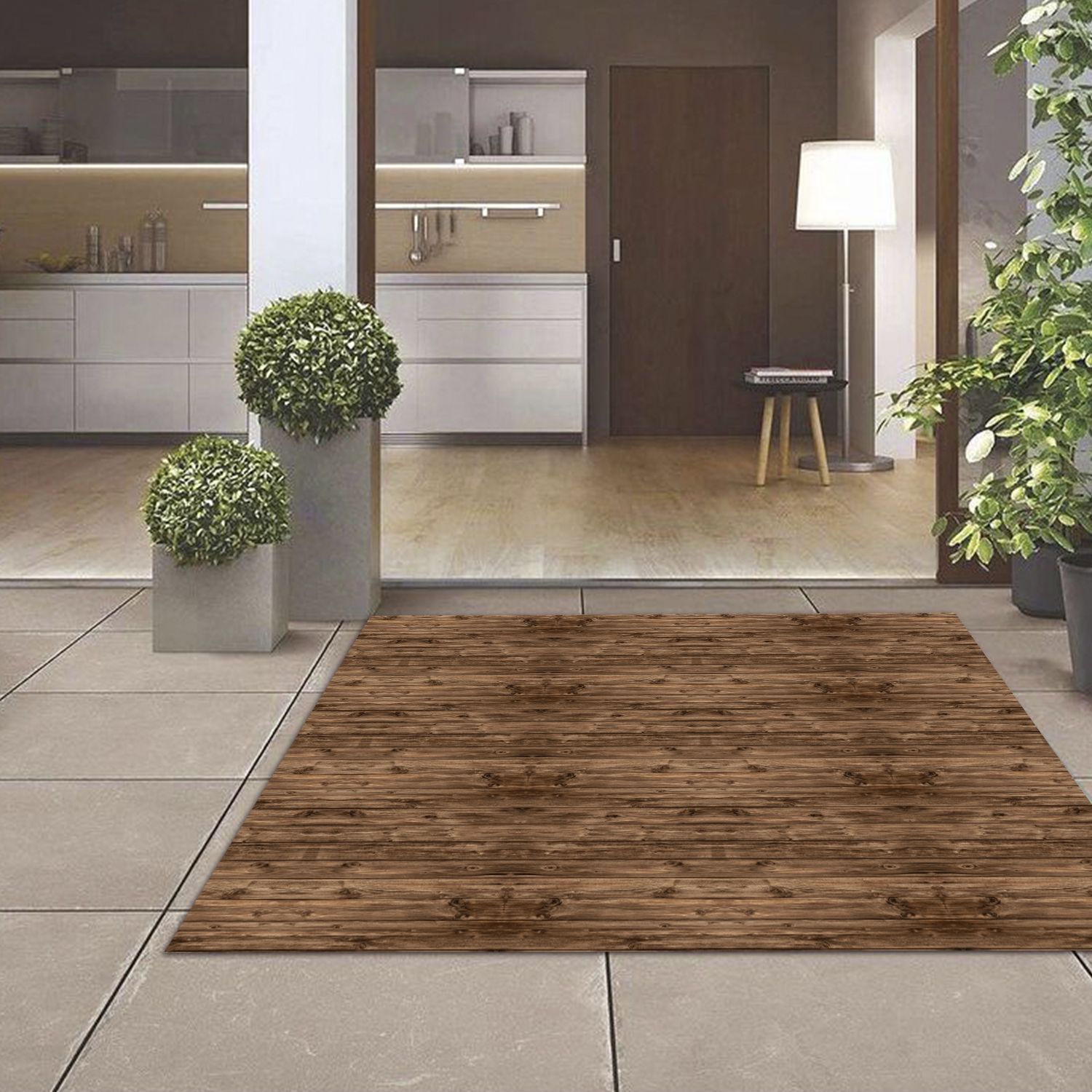 ALFOMBRA VINÍLICA MADERA RÚSTICA NOGAL 50X70 CM - 10