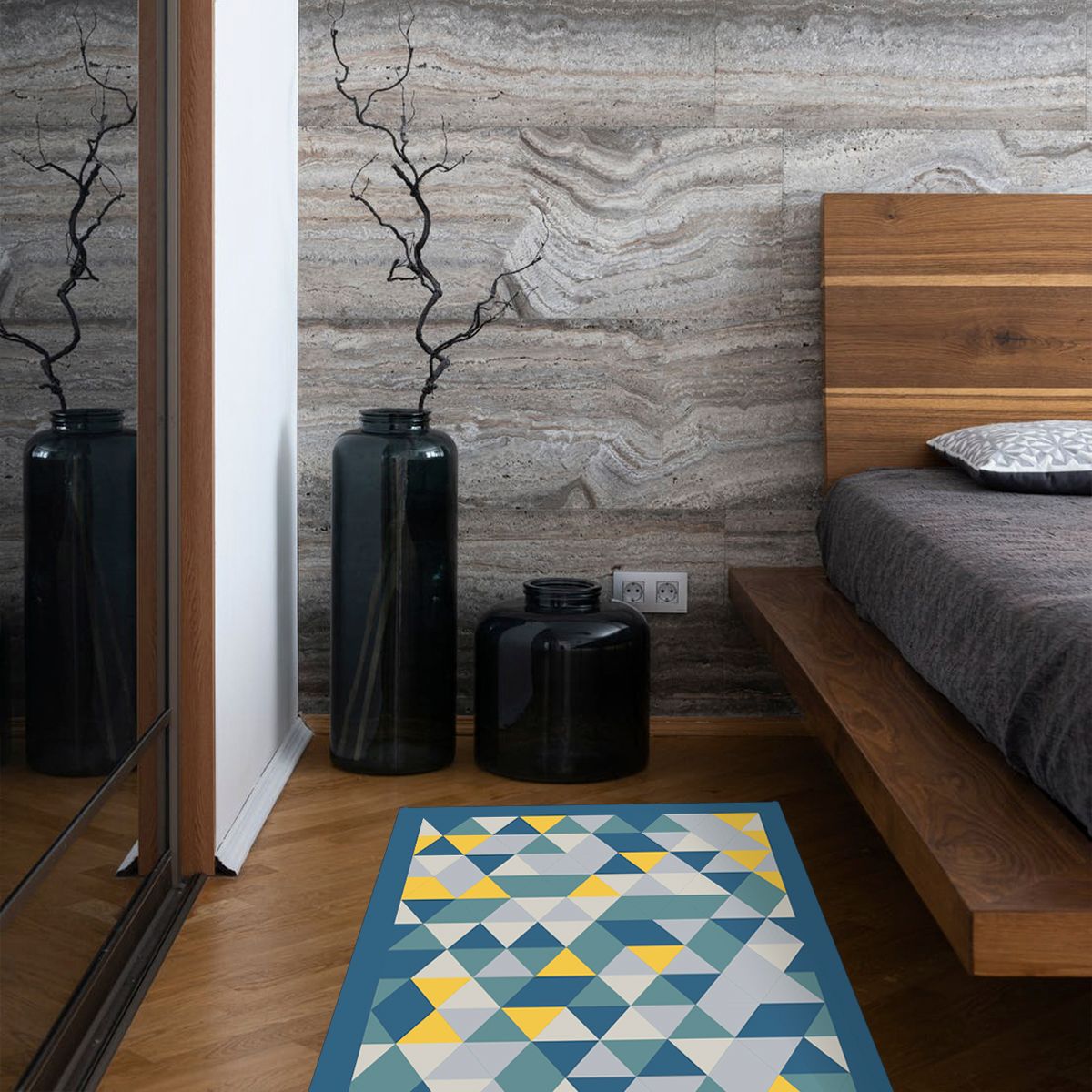ALFOMBRA VINÍLICA LIVING PRISMA ORION BLUE 70X140 CM - 4