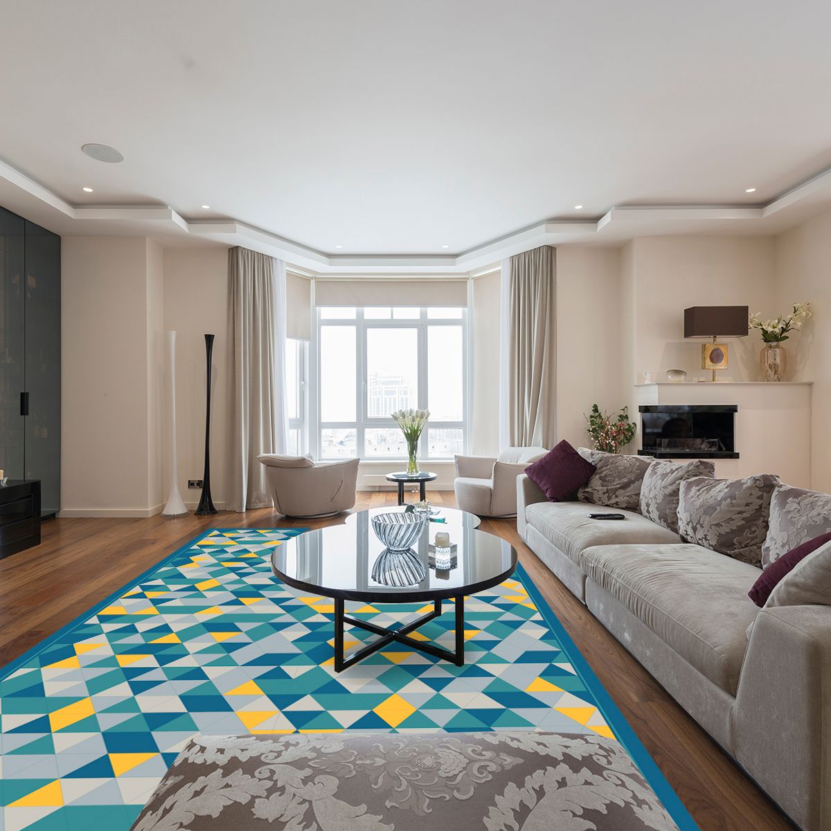 ALFOMBRA VINÍLICA LIVING PRISMA ORION BLUE 70X140 CM - 7