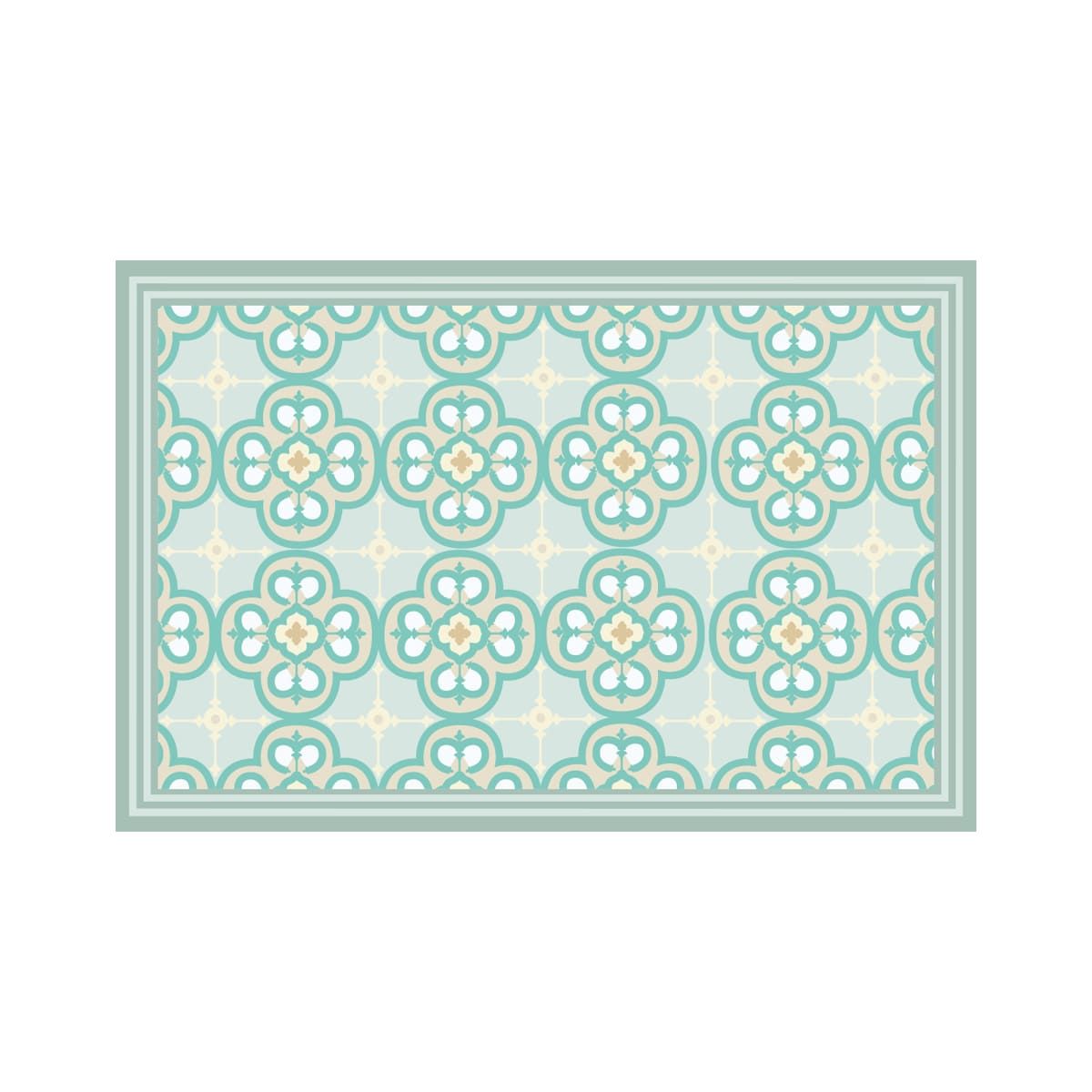 ALFOMBRA VINÍLICA LIVING  FLOR ÁRABE TURQUESA 50X70 CM - 6