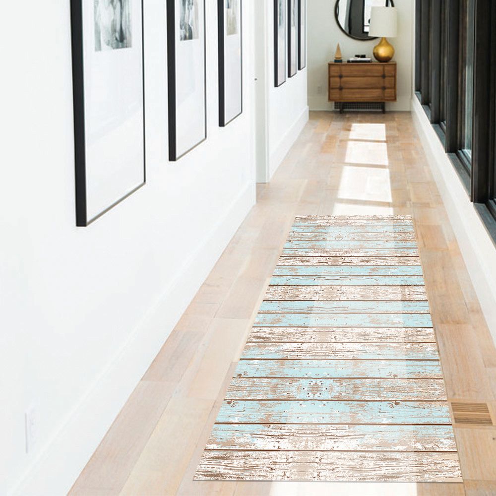 ALFOMBRA VINÍLICA MADERA VINTAGE AZUL 70X100 CM - 4