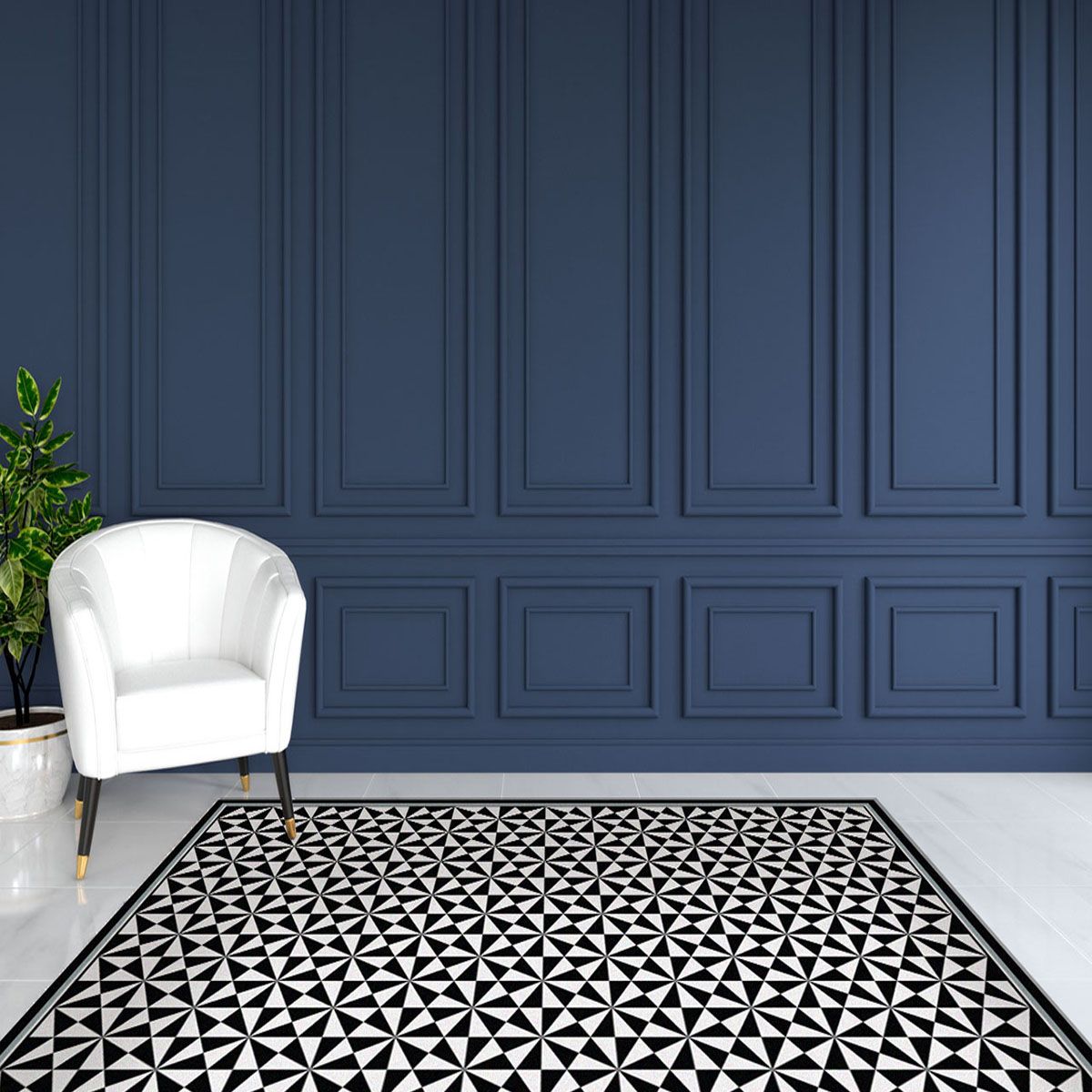 ALFOMBRA VINÍLICA LIVING PIRÁMIDE BLACK 140X160 CM - 9