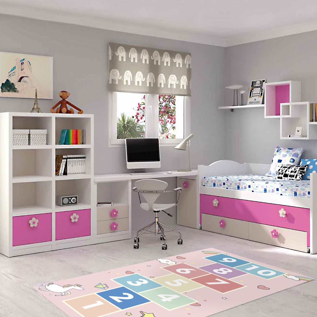 ALFOMBRA VINÍLICA INFANTIL LUCHE UNICORNIO 140X160 CM - 2