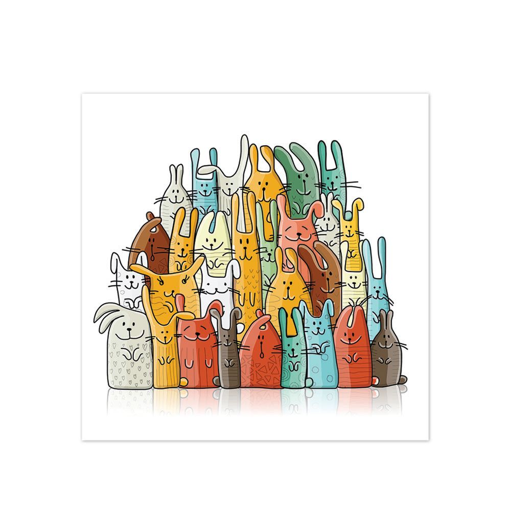 ALFOMBRA VINÍLICA PET RABBIT FAMILY  70X70 CM - 1