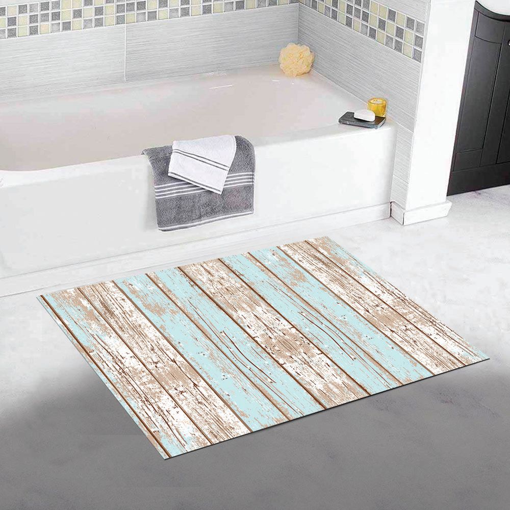 ALFOMBRA VINÍLICA MADERA VINTAGE AZUL 140X220 CM - 3