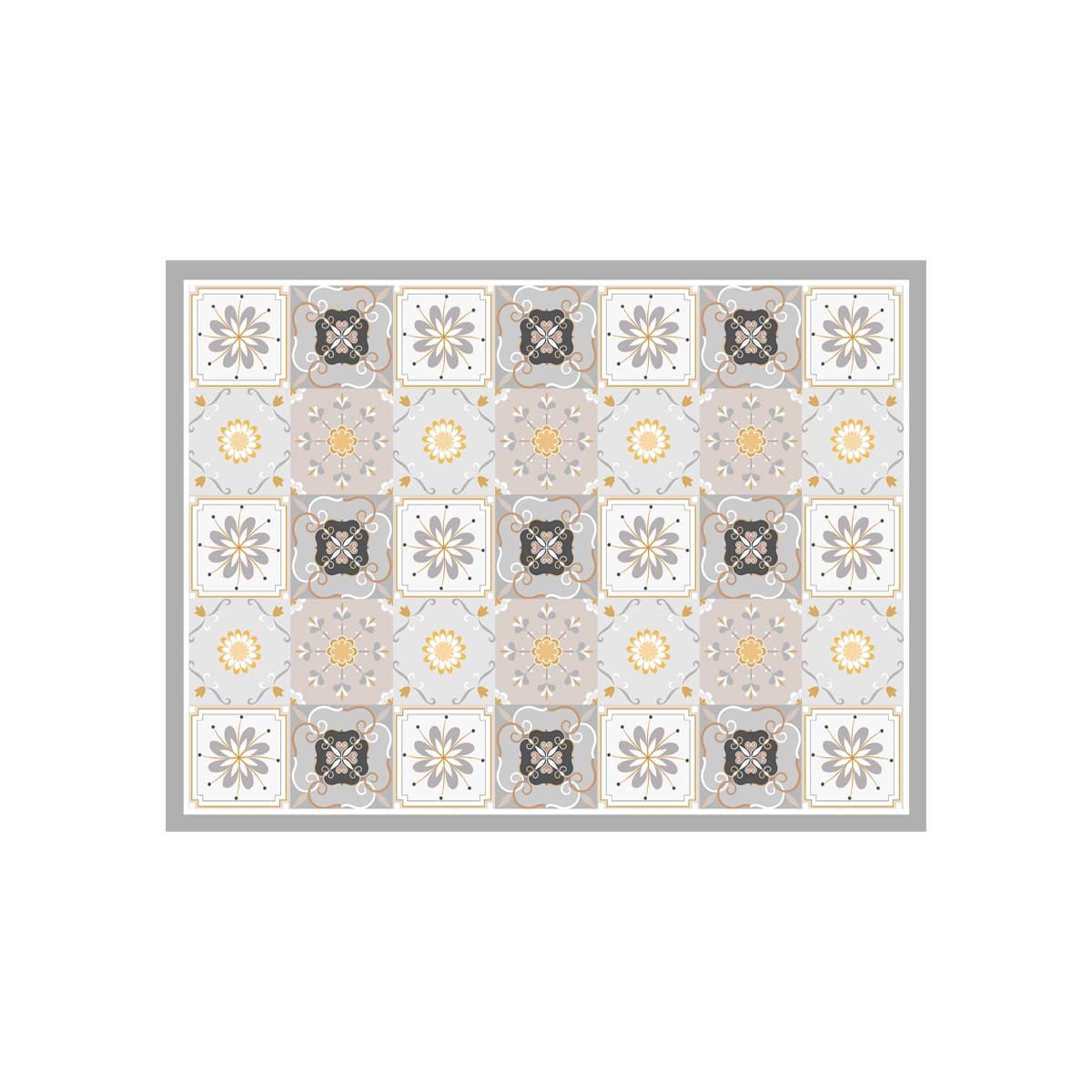 ALFOMBRA VINÍLICA BALDOSA AMARILLA 70X100 CM - 1