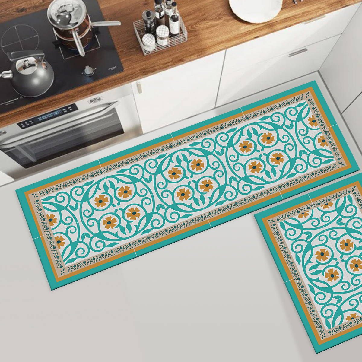 SET 2 ALFOMBRAS DE COCINA FLOR DE ESPARTA - 2