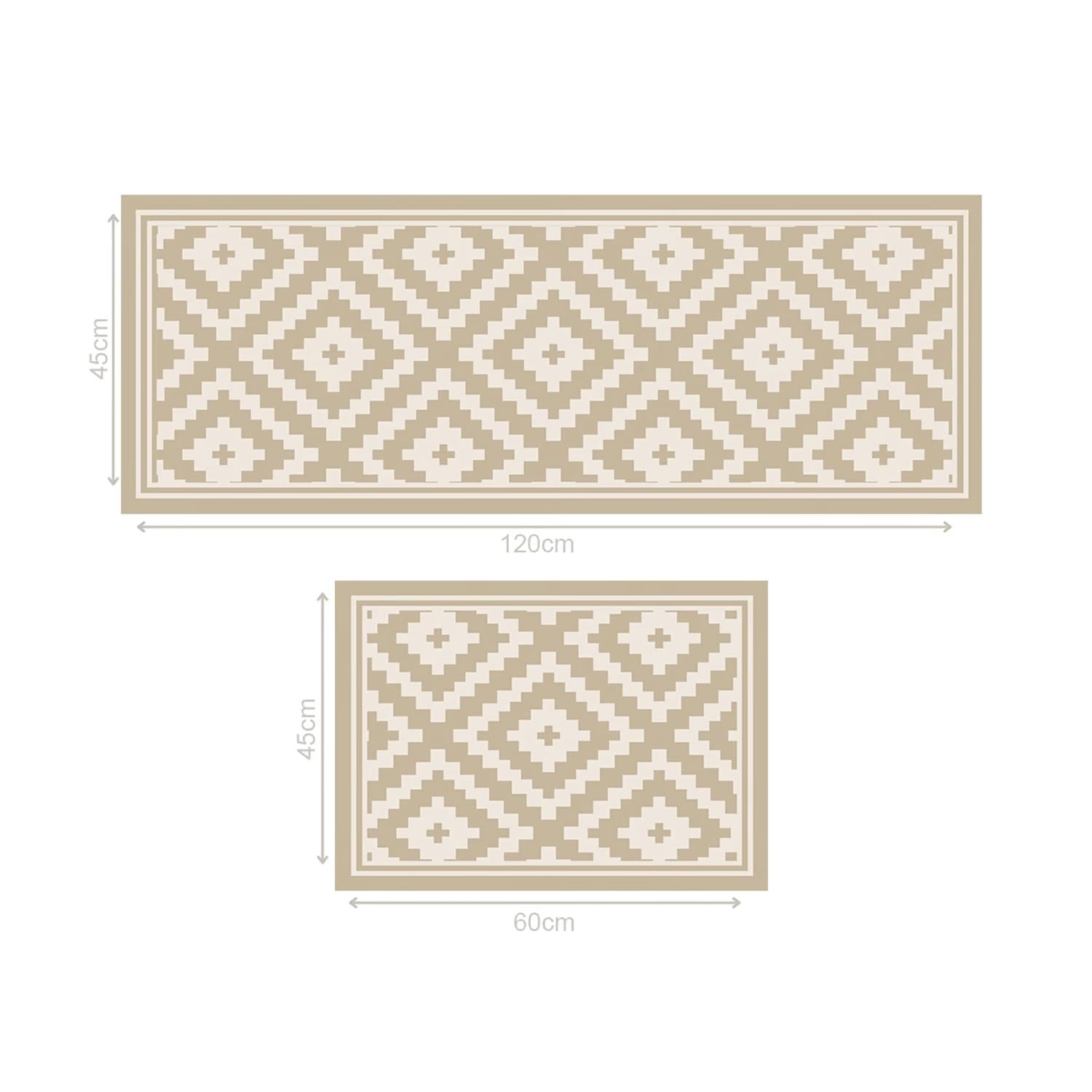 SET 2 ALFOMBRAS DE COCINA ROMBO ARENA - 1